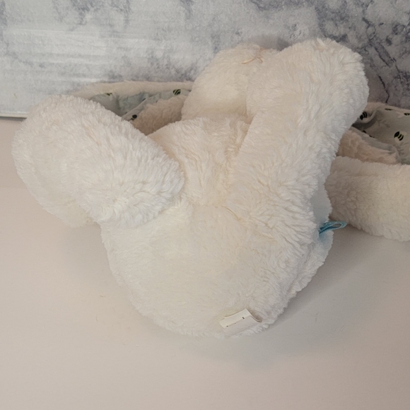 Manhattan Toy Co. Plush White Bunny with Bee Pattern inside Ears - Picture 6 of 7
